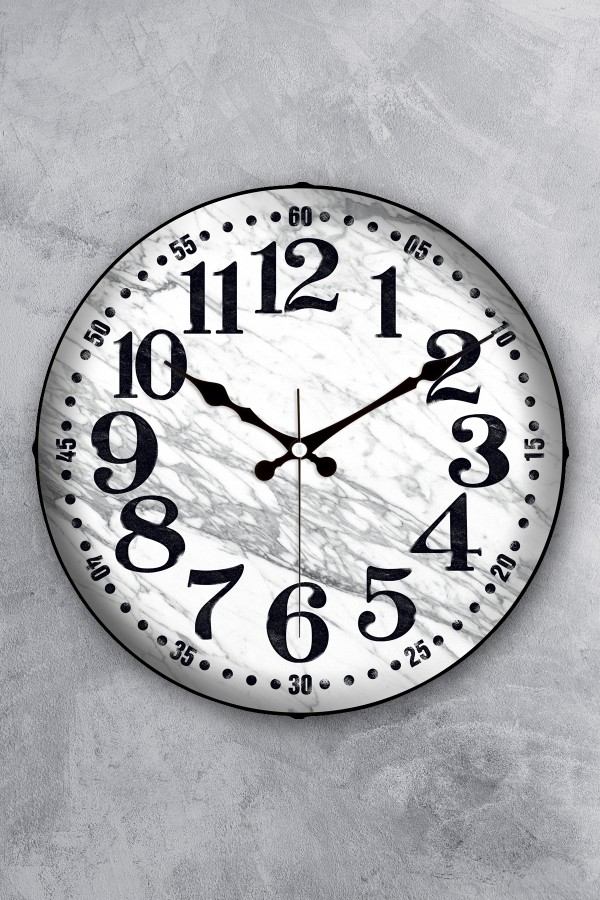 36 CM GERÇEK BOMBE CAM AKAR SANİYE SESSİZ MEKANİZMA DEKORATİF DUVAR SAATİ