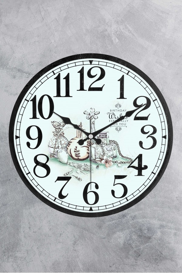 25 CM DEKORATİF PLASTİK CAM BOMBELİ MUTFAK DUVAR SAATİ